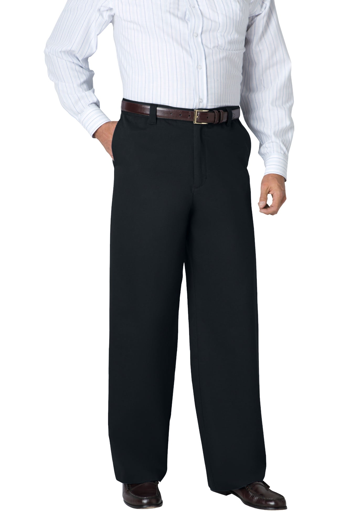 AKA Men's Wrinkle Free Cotton Twill - Traditional Fit Slacks Flat-Front  Work Pants Khaki 31 Long - Walmart.com